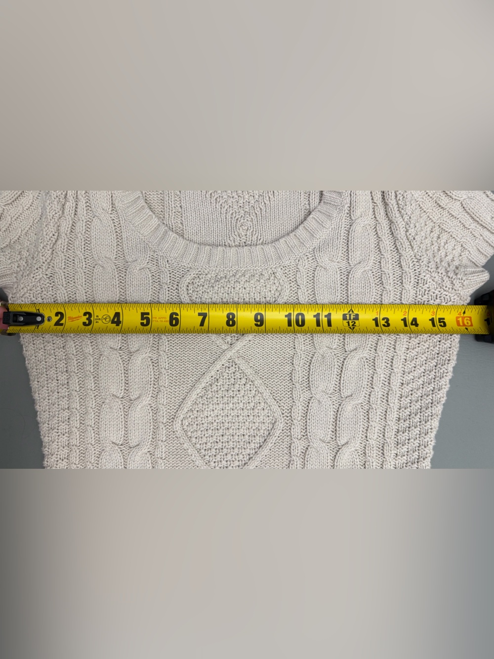 Pink Rose Premium Cable Knit Sweater Dress Women’s Medium Beige Cotton Blend - Picture 11 of 13